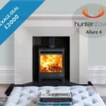 Hunter Stoves Allure 4 wood-burning stove with modern design and efficient heating. Perfect for cosy.